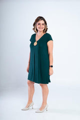 Vestido Laura - Evasê Decote V em Viscolycra - Naguirre Shop