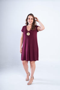 Vestido Laura - Evasê Decote V em Viscolycra - Naguirre Shop