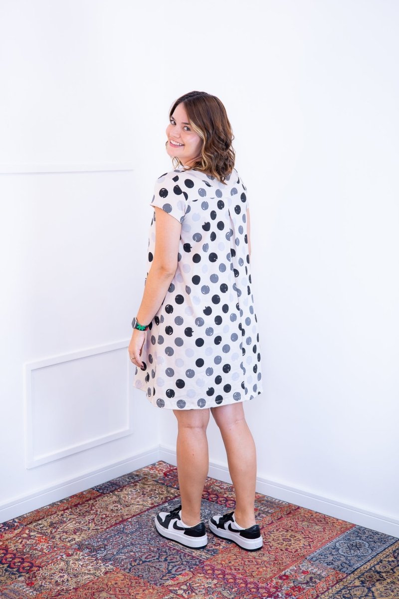 Vestido Laura - Evasê Decote V em Viscolycra Aquarela - Naguirre Shop