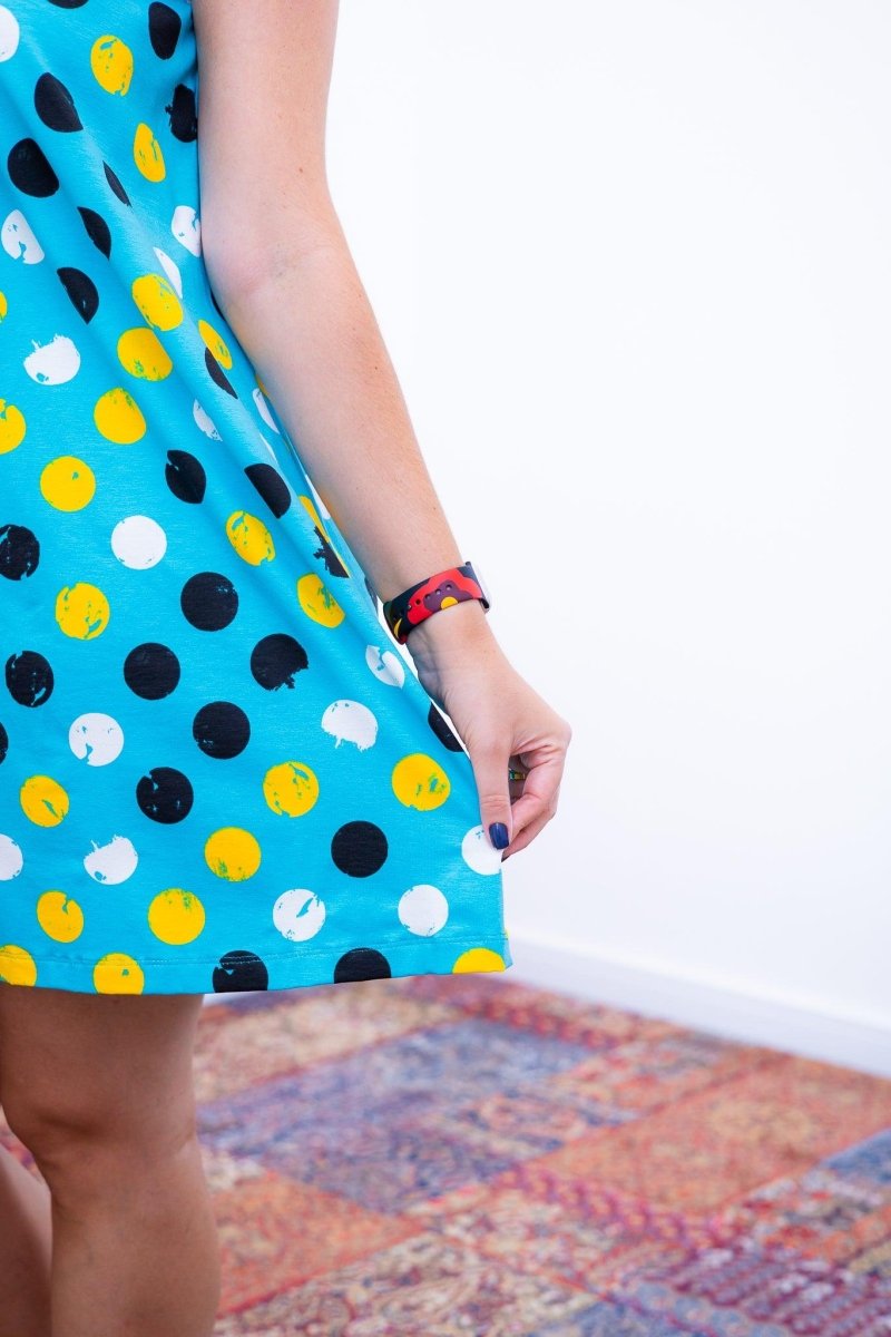 Vestido Laura - Evasê Decote V em Viscolycra Aquarela - Naguirre Shop