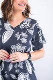 Vestido Letícia – Midi com Gola V em Malha Confort Deluxe - Naguirre Shop