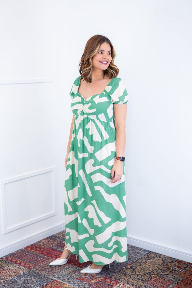 Vestido Longo Cecília – Manga Ciganinha em Viscolinho com Bolsos Laterais - Naguirre Shop