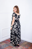 Vestido Longo Cecília – Manga Ciganinha em Viscolinho com Bolsos Laterais - Naguirre Shop