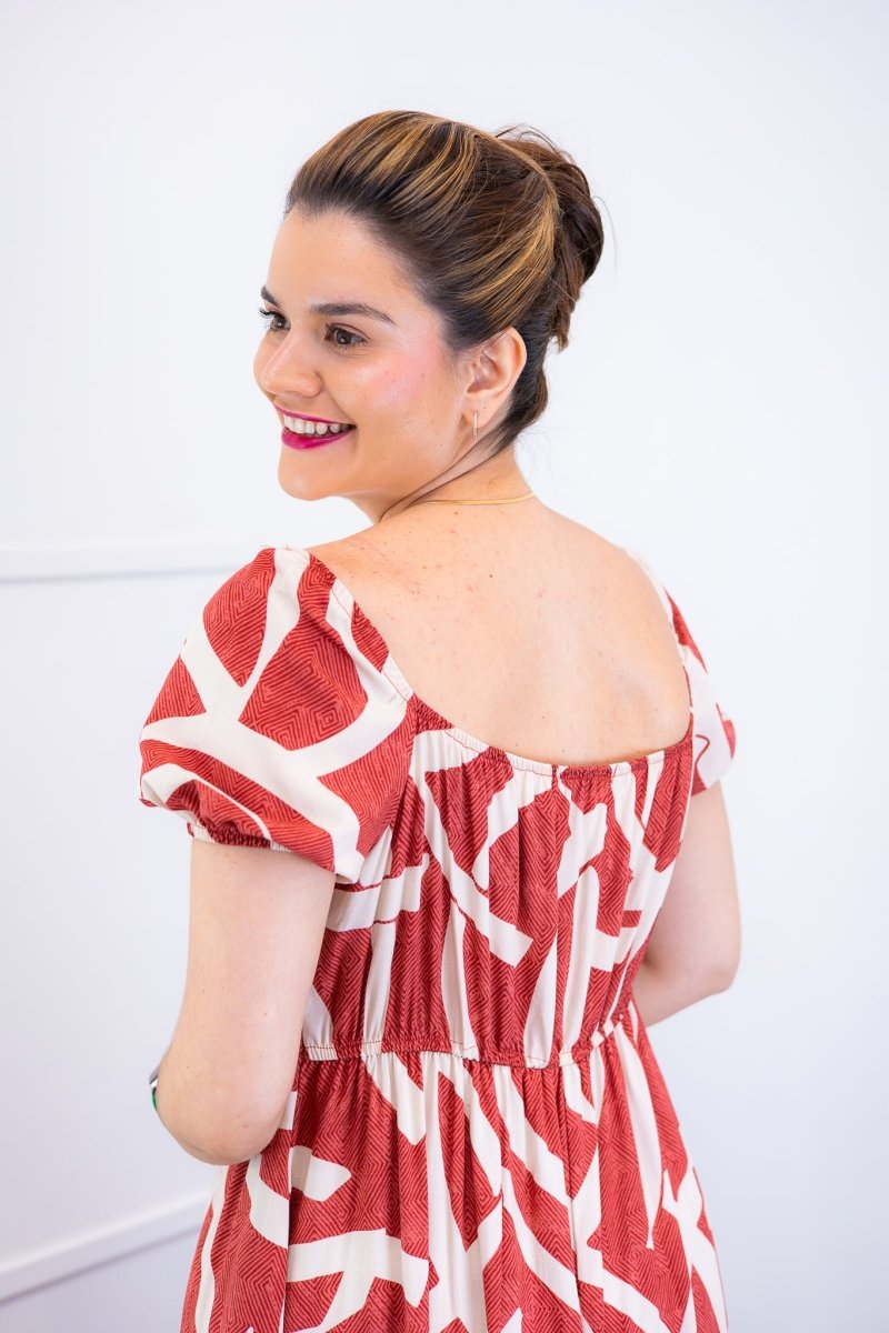 Vestido Longo Cecília – Manga Ciganinha em Viscolinho com Bolsos Laterais - Naguirre Shop