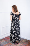 Vestido Longo Cecília – Manga Ciganinha em Viscolinho com Bolsos Laterais - Naguirre Shop