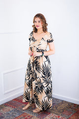 Vestido Longo Cecília – Manga Ciganinha em Viscolinho com Bolsos Laterais - Naguirre Shop