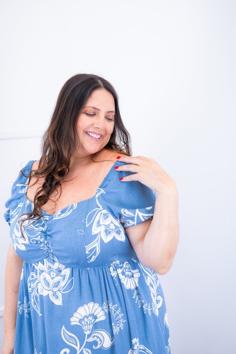 Vestido Longo Cecília – Manga Ciganinha em Viscolinho com Bolsos Laterais - Naguirre Shop