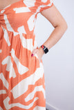 Vestido Longo Cecília – Manga Ciganinha em Viscolinho com Bolsos Laterais - Naguirre Shop