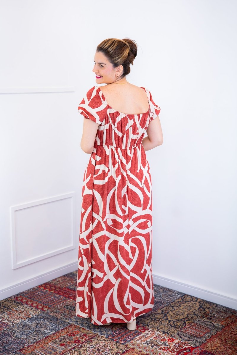 Vestido Longo Cecília – Manga Ciganinha em Viscolinho com Bolsos Laterais - Naguirre Shop