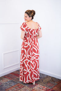 Vestido Longo Cecília – Manga Ciganinha em Viscolinho com Bolsos Laterais - Naguirre Shop