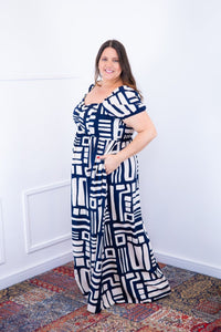 Vestido Longo Cecília – Manga Ciganinha em Viscolinho com Bolsos Laterais - Naguirre Shop