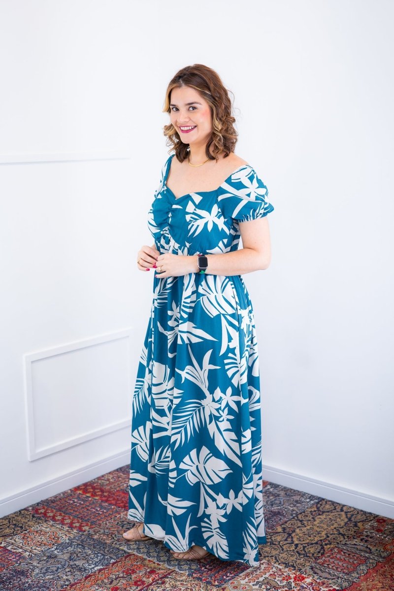 Vestido Longo Cecília – Manga Ciganinha em Viscolinho com Bolsos Laterais - Naguirre Shop