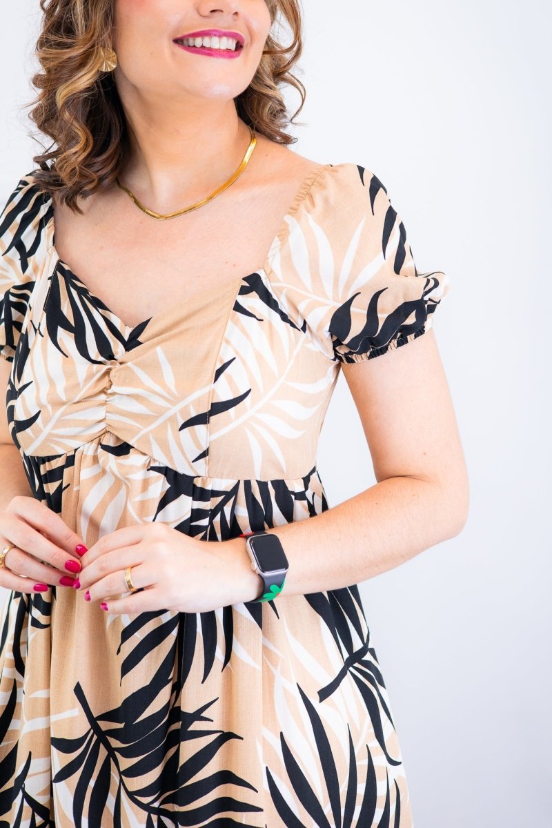 Vestido Longo Cecília – Manga Ciganinha em Viscolinho com Bolsos Laterais - Naguirre Shop
