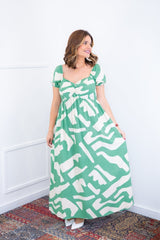 Vestido Longo Cecília – Manga Ciganinha em Viscolinho com Bolsos Laterais - Naguirre Shop