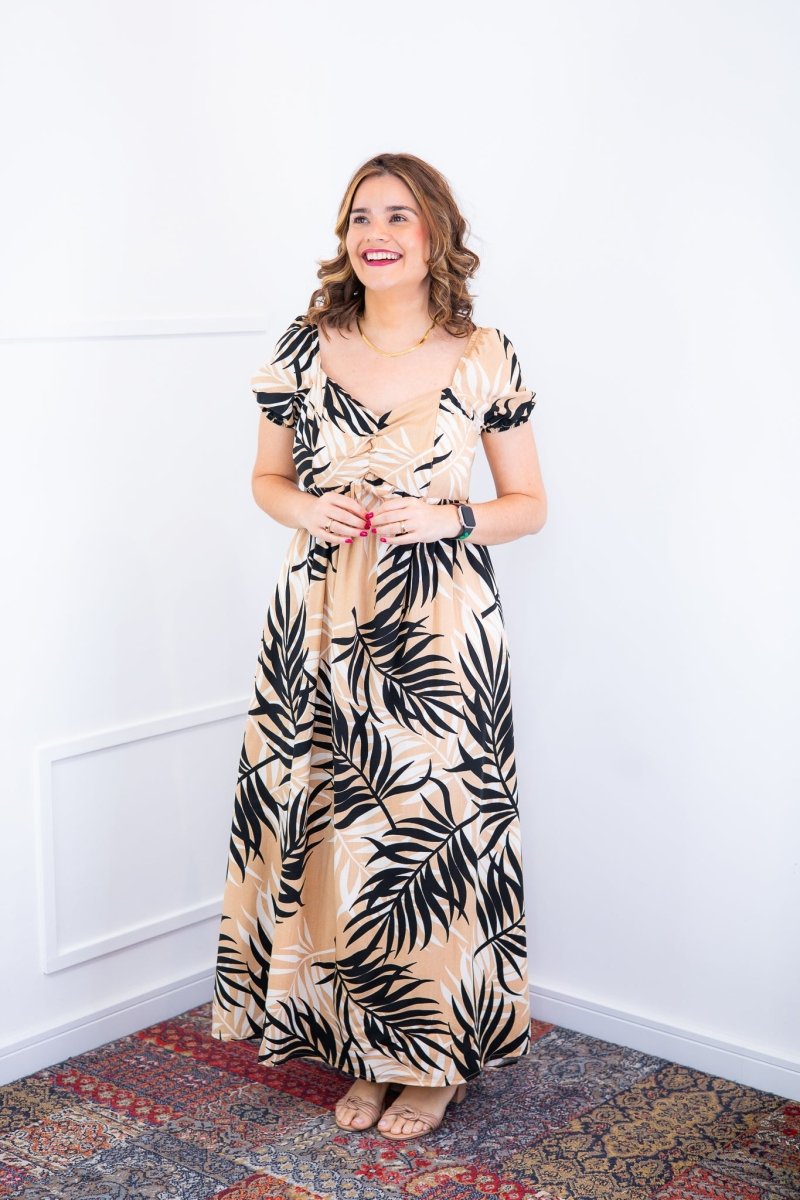 Vestido Longo Cecília – Manga Ciganinha em Viscolinho com Bolsos Laterais - Naguirre Shop