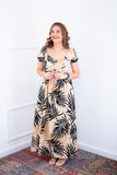 Vestido Longo Cecília – Manga Ciganinha em Viscolinho com Bolsos Laterais - Naguirre Shop
