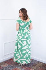 Vestido Longo Cecília – Manga Ciganinha em Viscolinho com Bolsos Laterais - Naguirre Shop
