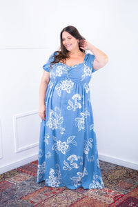 Vestido Longo Cecília – Manga Ciganinha em Viscolinho com Bolsos Laterais - Naguirre Shop