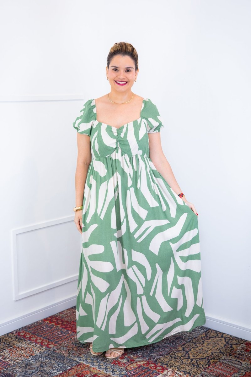 Vestido Longo Cecília – Manga Ciganinha em Viscolinho com Bolsos Laterais - Naguirre Shop