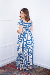 Vestido Longo Cecília – Manga Ciganinha em Viscolinho com Bolsos Laterais - Naguirre Shop