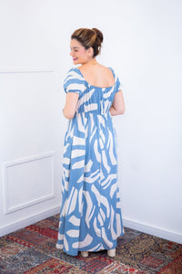 Vestido Longo Cecília – Manga Ciganinha em Viscolinho com Bolsos Laterais - Naguirre Shop