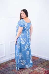 Vestido Longo Cecília – Manga Ciganinha em Viscolinho com Bolsos Laterais - Naguirre Shop