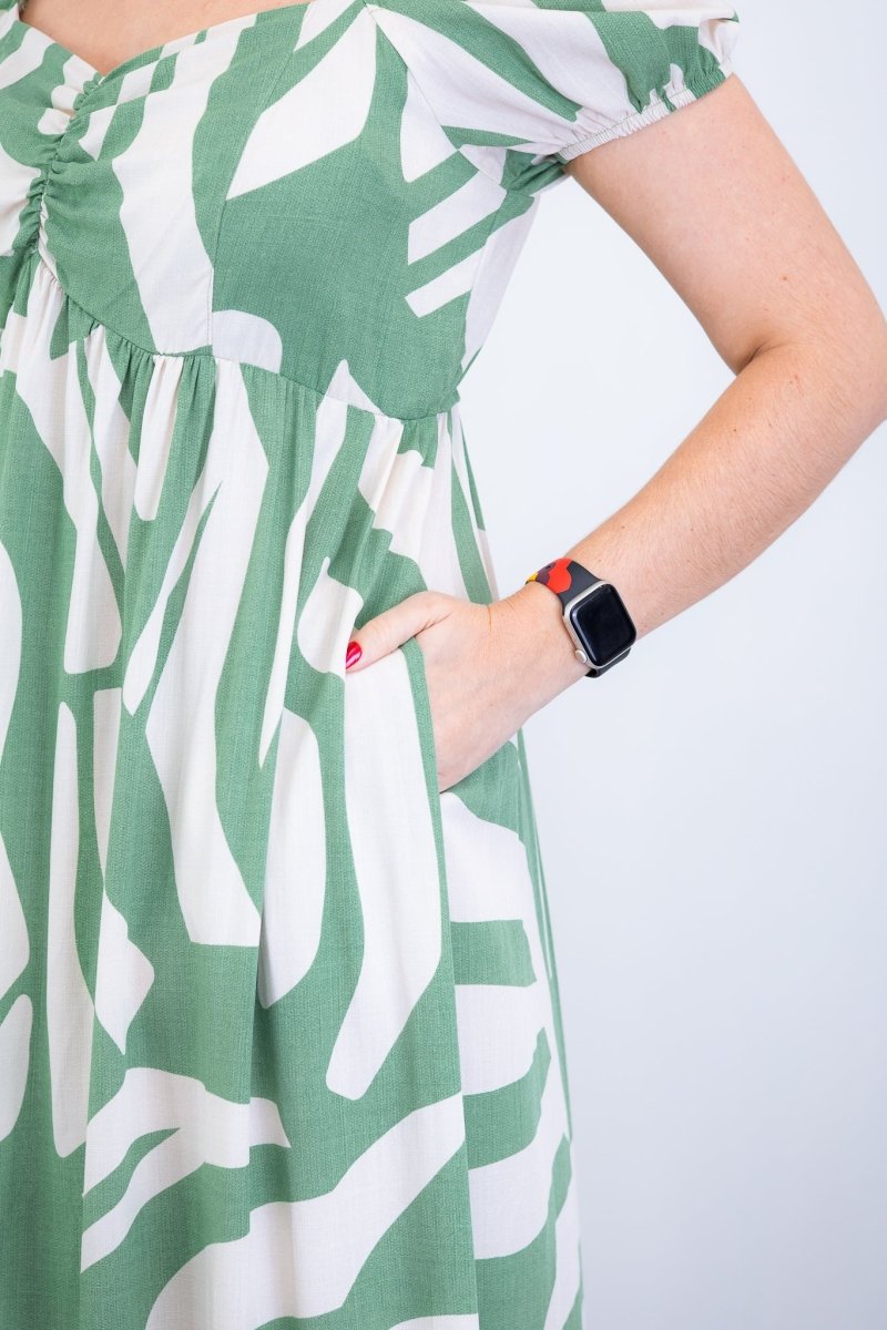 Vestido Longo Cecília – Manga Ciganinha em Viscolinho com Bolsos Laterais - Naguirre Shop