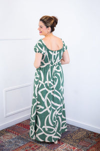 Vestido Longo Cecília – Manga Ciganinha em Viscolinho com Bolsos Laterais - Naguirre Shop