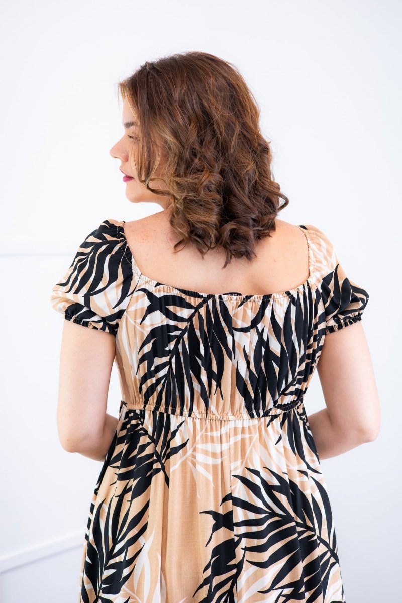 Vestido Longo Cecília – Manga Ciganinha em Viscolinho com Bolsos Laterais - Naguirre Shop