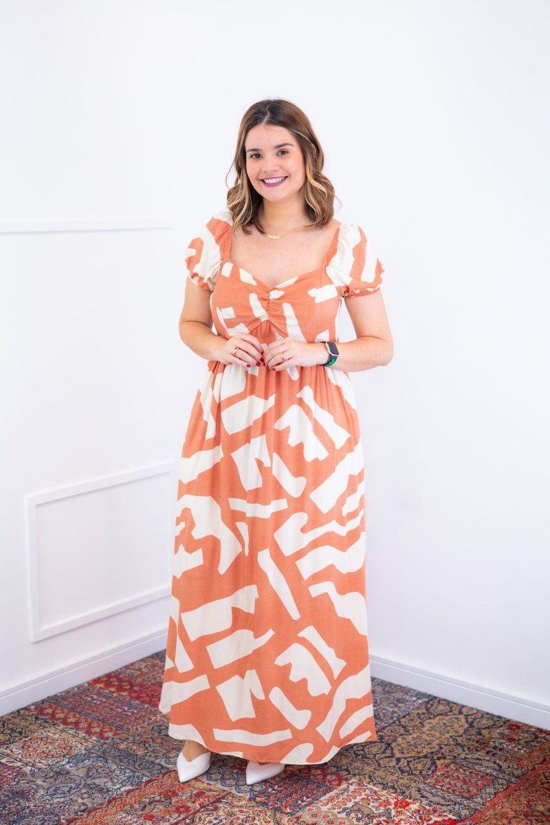Vestido Longo Cecília – Manga Ciganinha em Viscolinho com Bolsos Laterais - Naguirre Shop