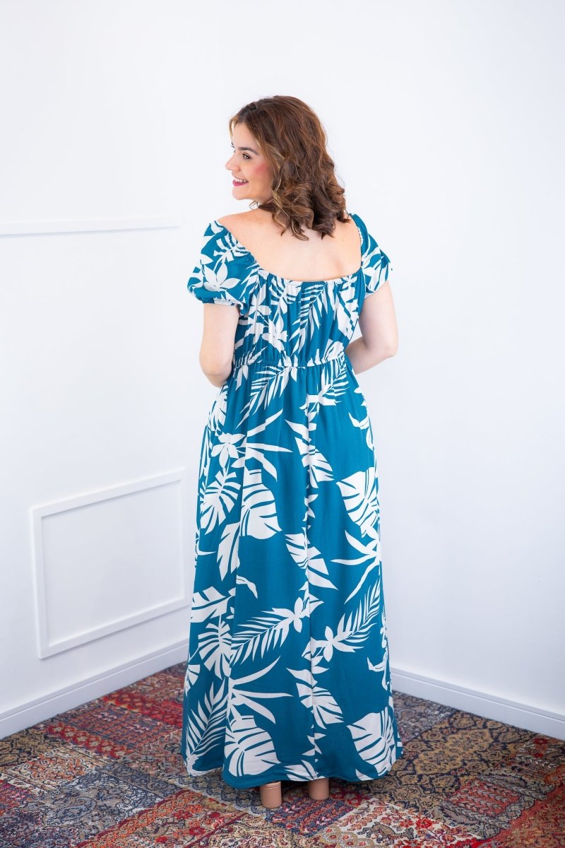 Vestido Longo Cecília – Manga Ciganinha em Viscolinho com Bolsos Laterais - Naguirre Shop