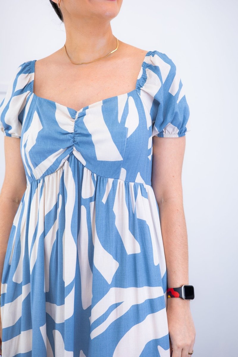 Vestido Longo Cecília – Manga Ciganinha em Viscolinho com Bolsos Laterais - Naguirre Shop