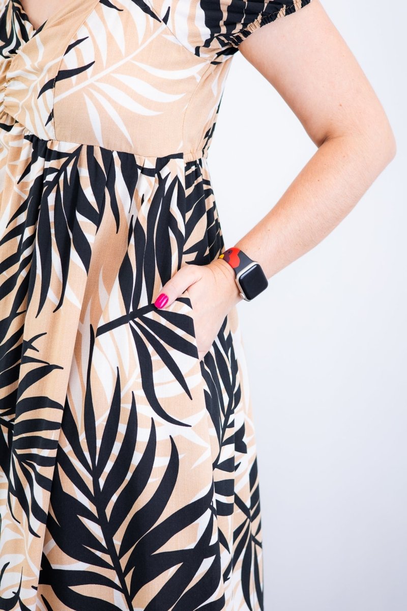 Vestido Longo Cecília – Manga Ciganinha em Viscolinho com Bolsos Laterais - Naguirre Shop