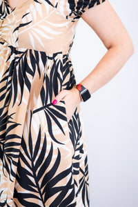 Vestido Longo Cecília – Manga Ciganinha em Viscolinho com Bolsos Laterais - Naguirre Shop