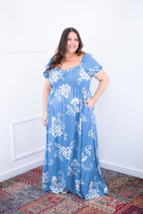 Vestido Longo Cecília – Manga Ciganinha em Viscolinho com Bolsos Laterais - Naguirre Shop