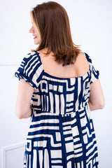 Vestido Longo Cecília – Manga Ciganinha em Viscolinho com Bolsos Laterais - Naguirre Shop