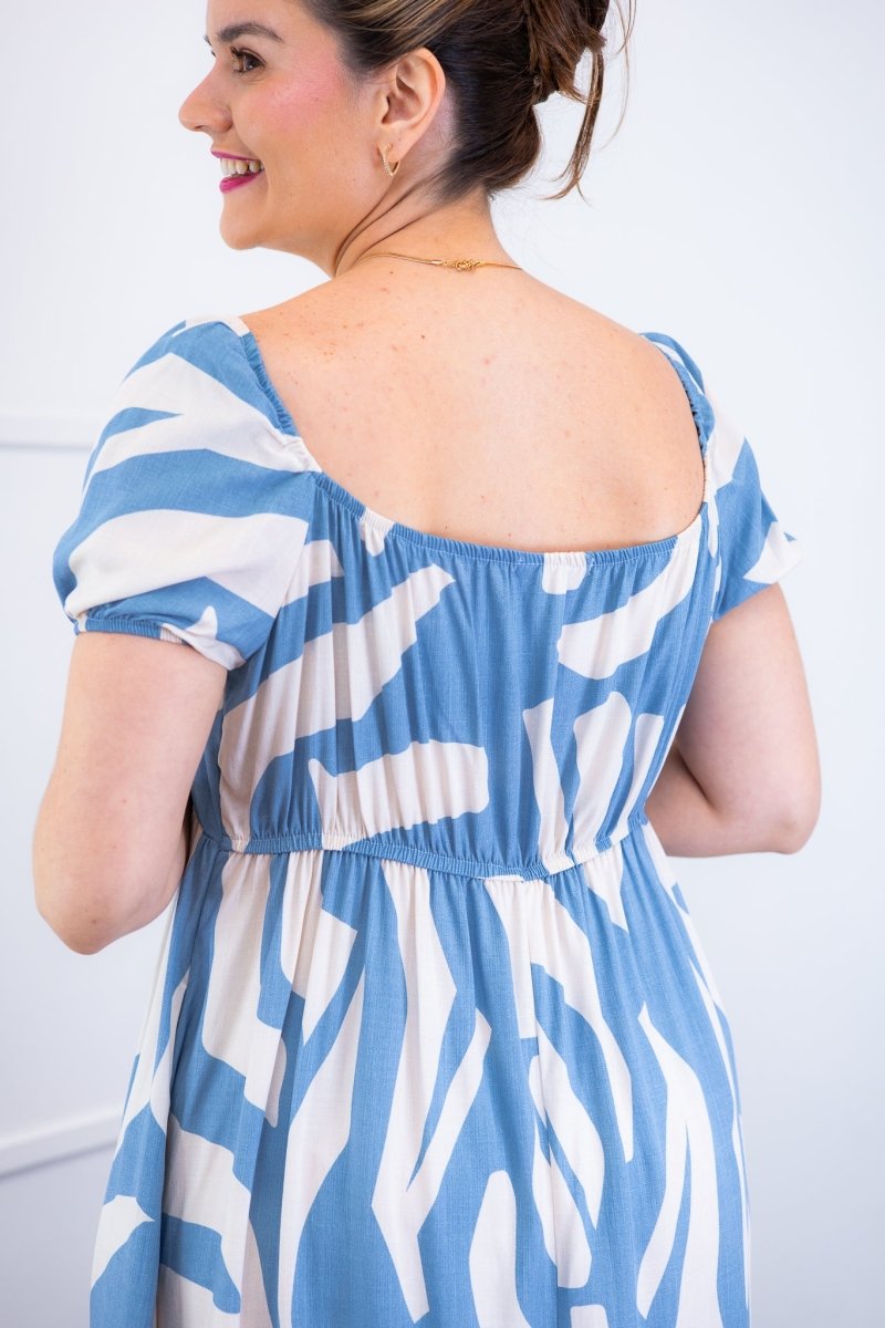 Vestido Longo Cecília – Manga Ciganinha em Viscolinho com Bolsos Laterais - Naguirre Shop