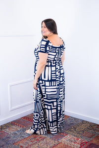 Vestido Longo Cecília – Manga Ciganinha em Viscolinho com Bolsos Laterais - Naguirre Shop