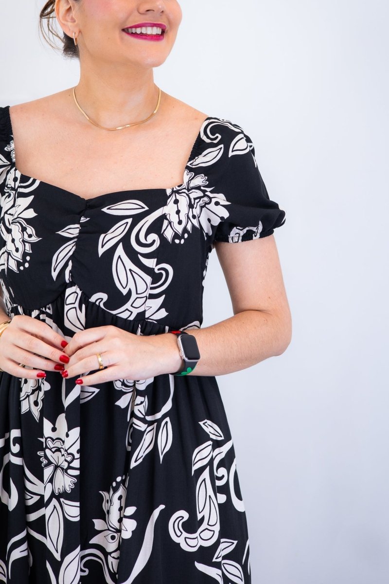 Vestido Longo Cecília – Manga Ciganinha em Viscolinho com Bolsos Laterais - Naguirre Shop