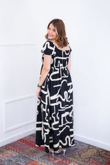 Vestido Longo Cecília – Manga Ciganinha em Viscolinho com Bolsos Laterais - Naguirre Shop