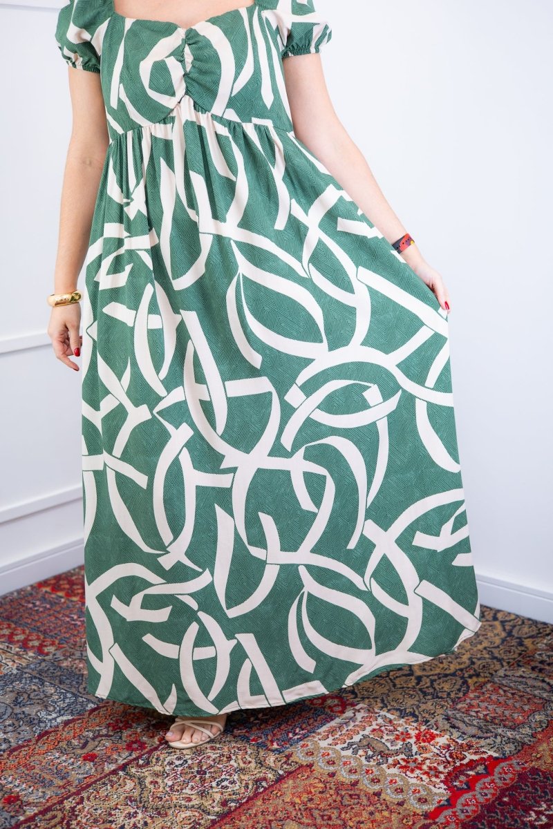 Vestido Longo Cecília – Manga Ciganinha em Viscolinho com Bolsos Laterais - Naguirre Shop