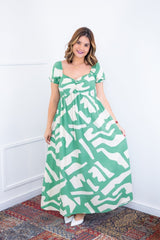 Vestido Longo Cecília – Manga Ciganinha em Viscolinho com Bolsos Laterais - Naguirre Shop