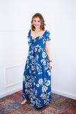 Vestido Longo Cecília – Manga Ciganinha em Viscolinho com Bolsos Laterais - Naguirre Shop