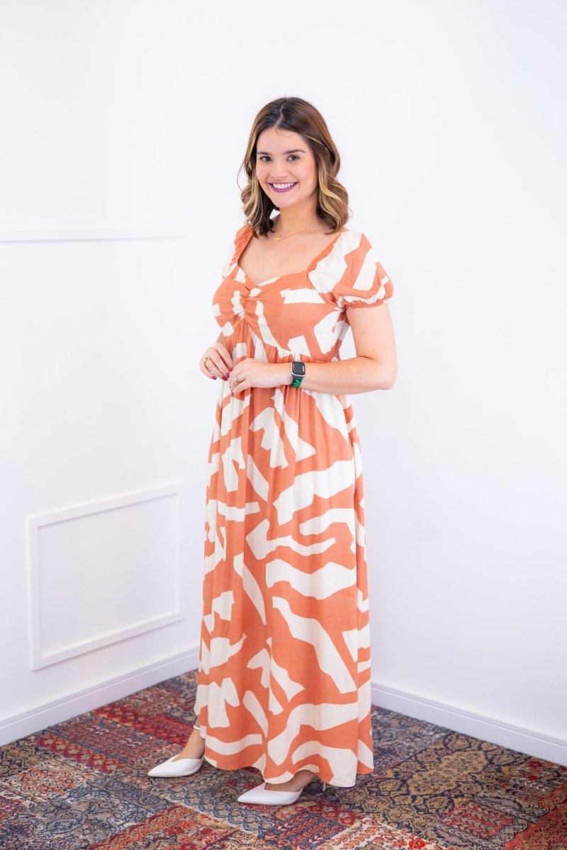 Vestido Longo Cecília – Manga Ciganinha em Viscolinho com Bolsos Laterais - Naguirre Shop