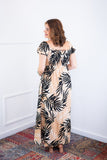 Vestido Longo Cecília – Manga Ciganinha em Viscolinho com Bolsos Laterais - Naguirre Shop