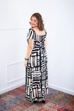 Vestido Longo Cecília – Manga Ciganinha em Viscolinho com Bolsos Laterais - Naguirre Shop