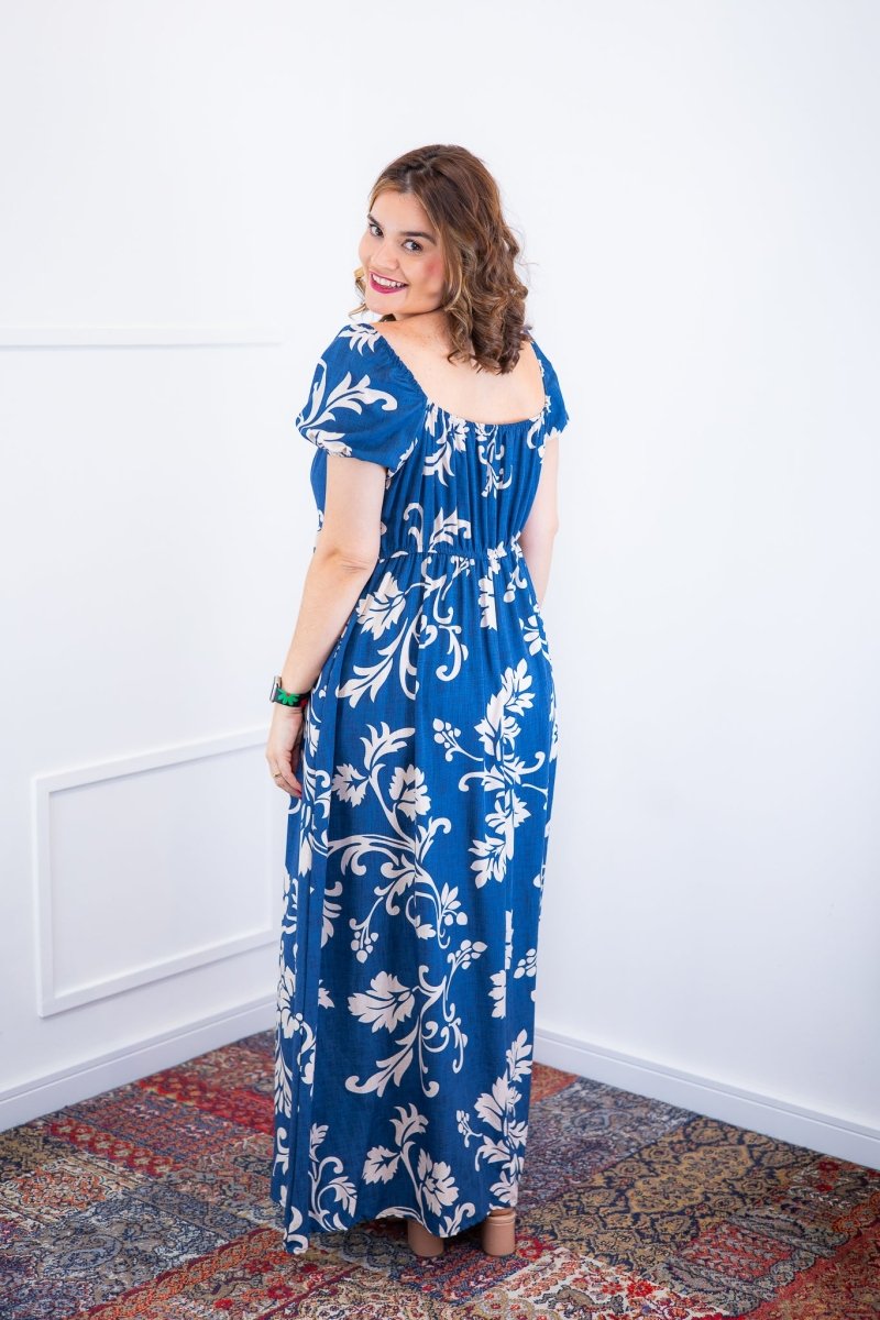Vestido Longo Cecília – Manga Ciganinha em Viscolinho com Bolsos Laterais - Naguirre Shop