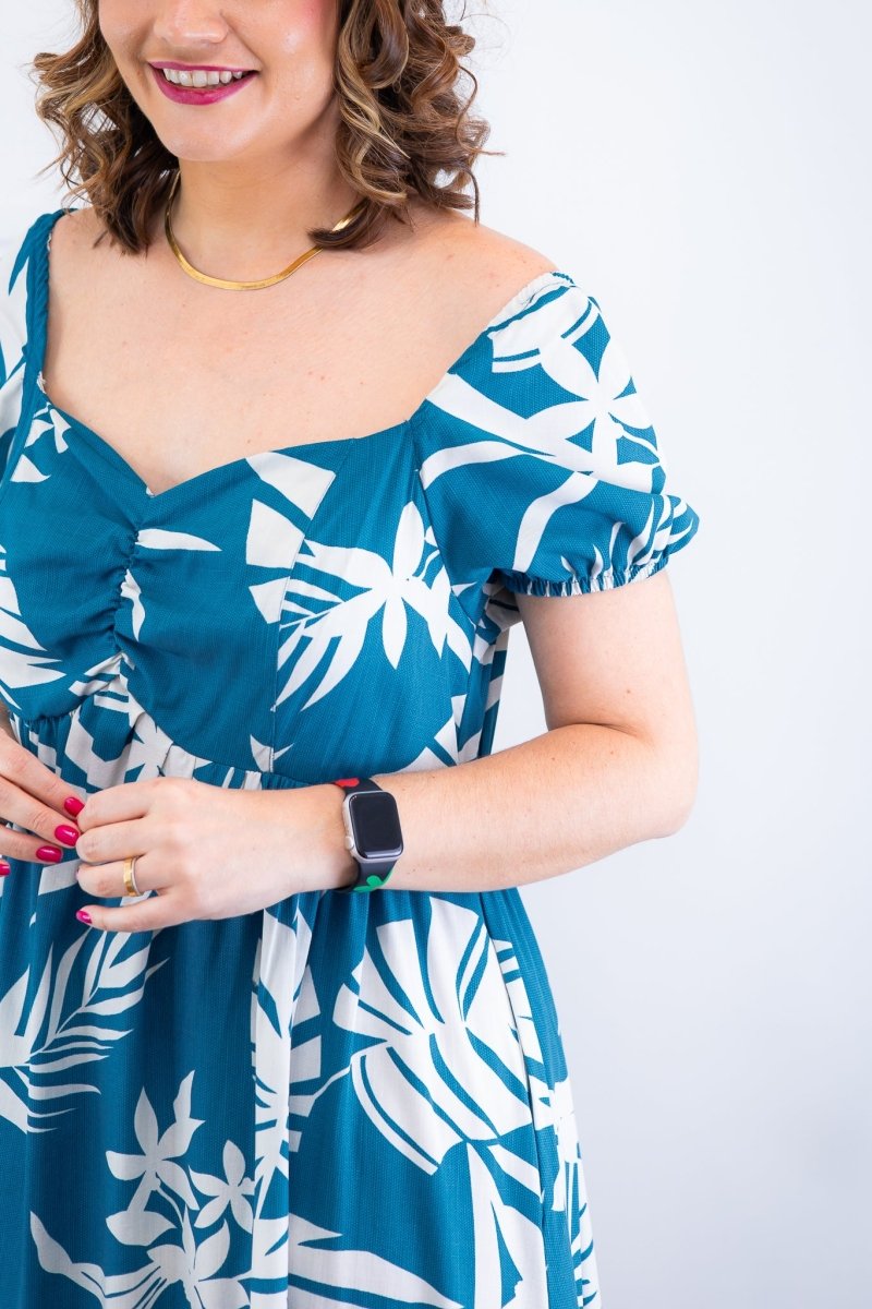 Vestido Longo Cecília – Manga Ciganinha em Viscolinho com Bolsos Laterais - Naguirre Shop