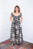 Vestido Longo Cecília – Manga Ciganinha em Viscolinho com Bolsos Laterais - Naguirre Shop