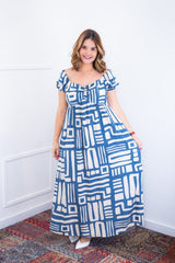 Vestido Longo Cecília – Manga Ciganinha em Viscolinho com Bolsos Laterais - Naguirre Shop